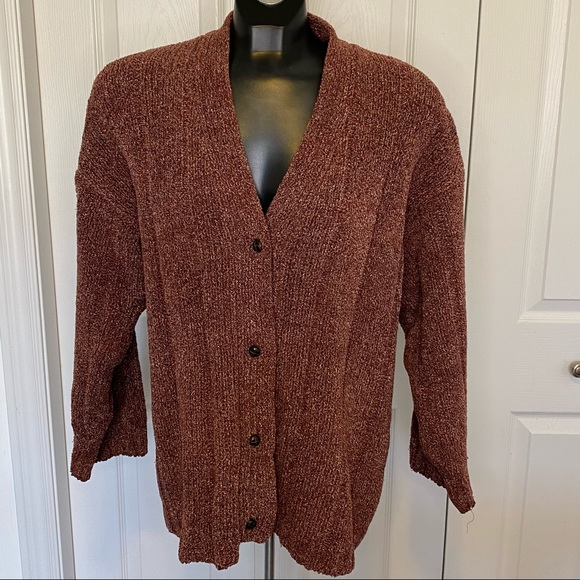 Studio Sweaters - Vintage Studio Chenille Cardigan Small